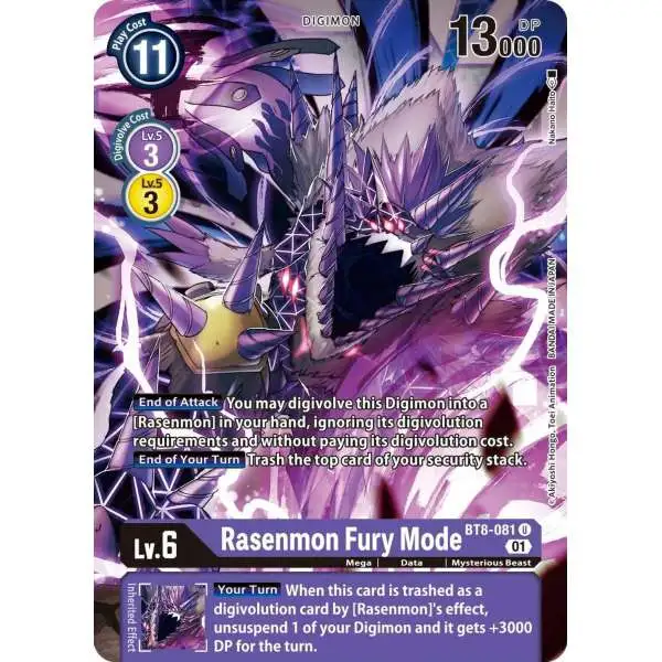 Digimon New Awakening Uncommon Rasenmon Fury Mode BT8-081