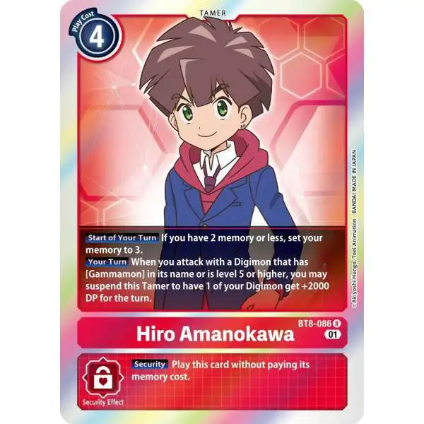 Digimon New Awakening Rare Hiro Amanokawa BT8-086