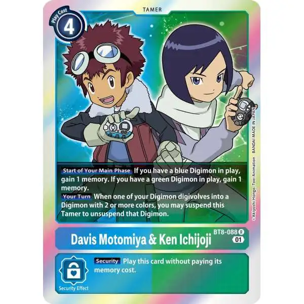 Digimon Trading Card Game New Awakening Rare Davis Motomiya &amp; Ken Ichijoji BT8-088
