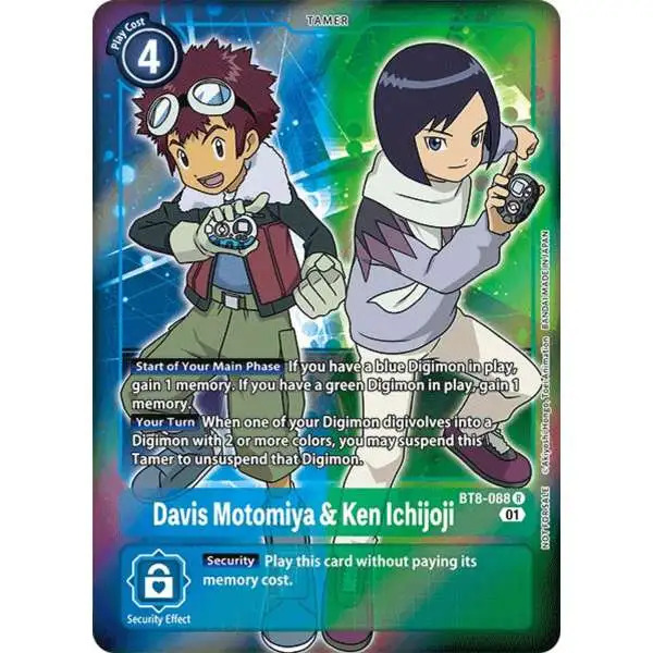 Digimon New Awakening Rare Davis Motomiya & Ken Ichijoji BT8-088 [Box Topper]