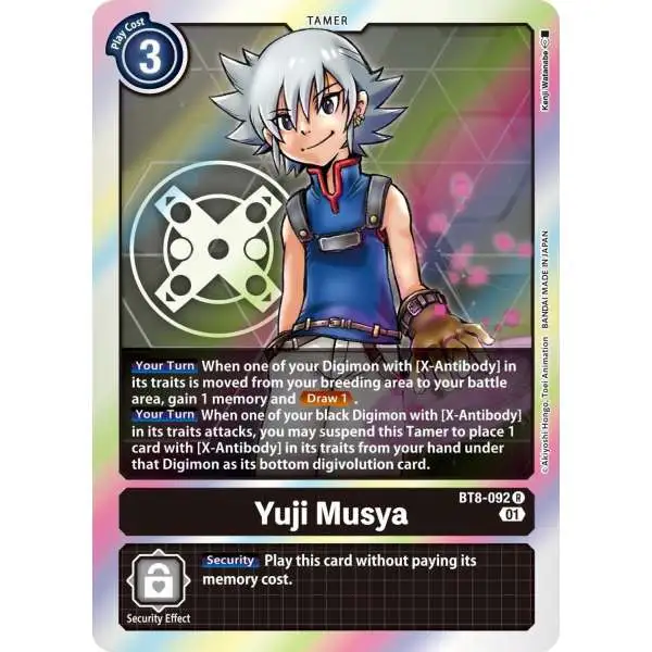 Digimon Trading Card Game New Awakening Rare Yuji Musya BT8-092