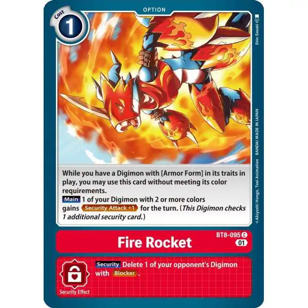 Digimon Trading Card Game New Awakening Common Fire Rocket BT8-095