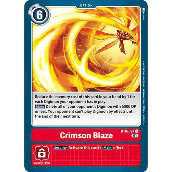 Digimon Trading Card Game New Awakening Uncommon Crimson Blaze BT8-097