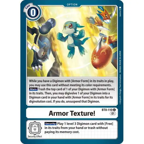 Digimon Trading Card Game New Awakening Common Armor Texture! BT8-110