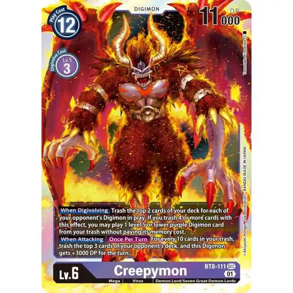 Digimon Trading Card Game New Awakening Secret Rare Creepymon BT8-111