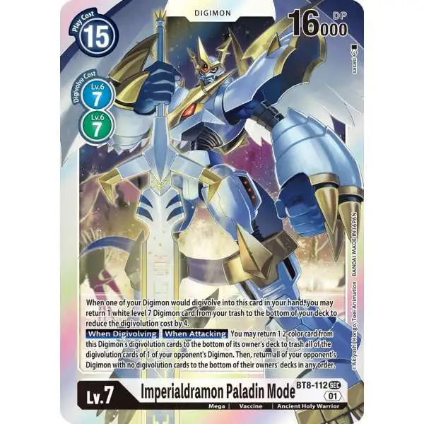 Digimon New Awakening Secret Rare Imperialdramon Paladin Mode BT8-112