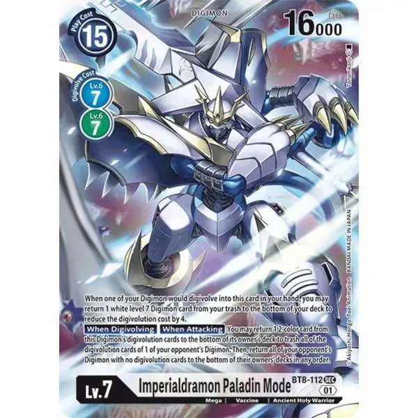 Digimon New Awakening Secret Rare Imperialdramon Paladin Mode BT8-112 [Alternate Art]