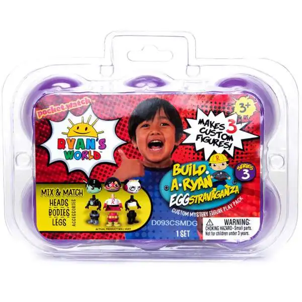 Ryan's World Series 3 Build a Ryan Eggstravaganza Custom Mystery Figure Play 6-Pack Set [Purple Eggs]