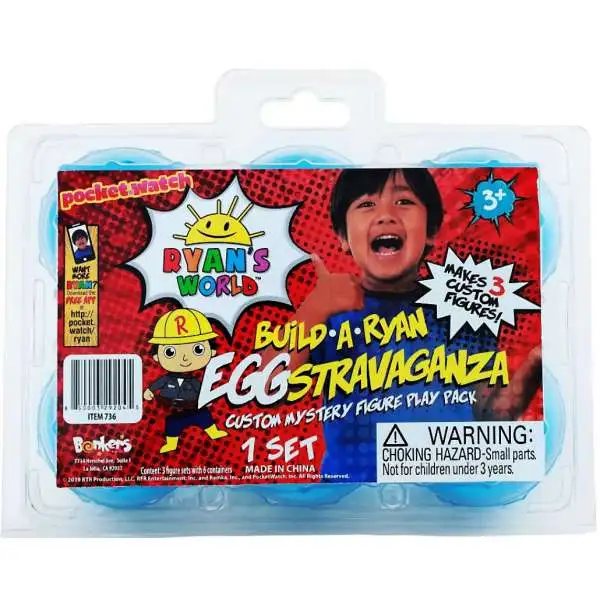 Ryan's World Build a Ryan Eggstravaganza Custom Mystery Figure Play 6-Pack Set [Blue Eggs]