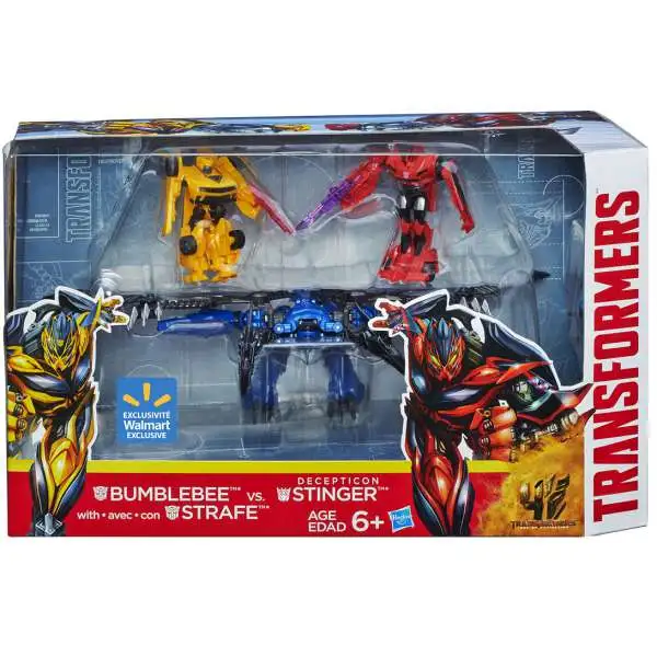 Transformers Age of Extinction Bumblebee & Strafe vs. Decepticon Stinger Exclusive Action Figure 3-Pack [Damaged Package]