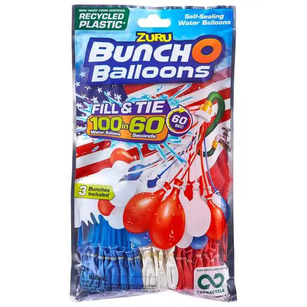 Bunch O Balloons Water Ballons Red, White & Blue 3-Pack