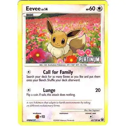 Pokemon Trading Card Game Promo Cards Rare Holo Eevee #62 [2009 Burger King]