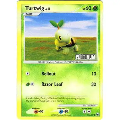 Pokemon Trading Card Game Holo Rare Turtwig #77 [2009 Burger King] [Moderately Played]