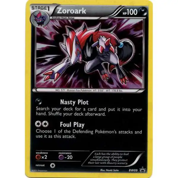 Pokemon Black & White Promo Holo Rare Zoroark BW09 [Lightly Played]