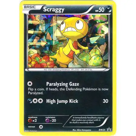 Pokemon Black & White Promo Cosmos Holo Scraggy BW25