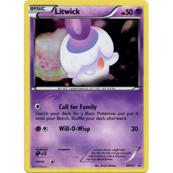 Pokemon Black & White Promo Holo Rare Litwick BW27