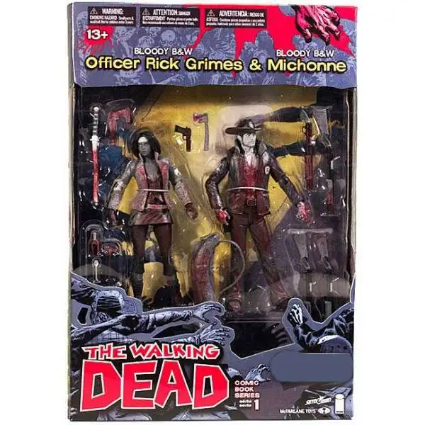 McFarlane Toys The Walking Dead Comic Bloody Black & White Rick Grimes & Michonne Exclusive Action Figure 2-Pack