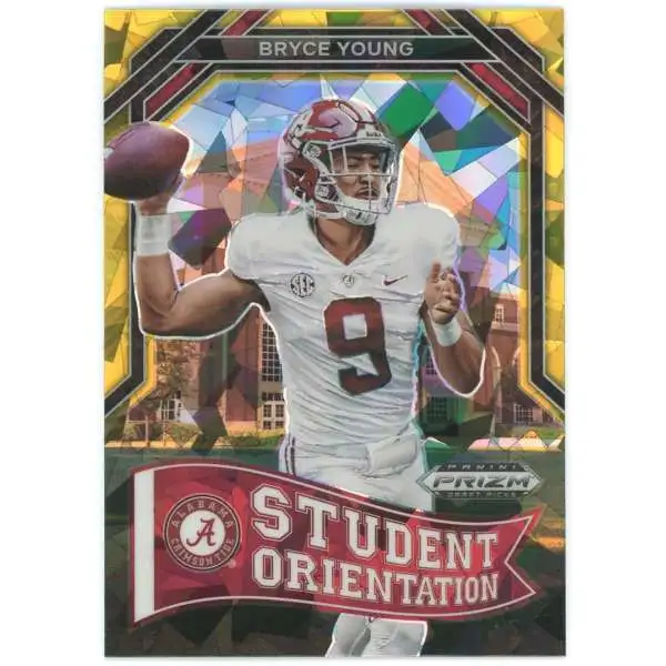 NFL 2023 Panini Prizm Draft Picks Gold Ice Prizm Bryce Young SO-1 [Rookie, Student Orientation]