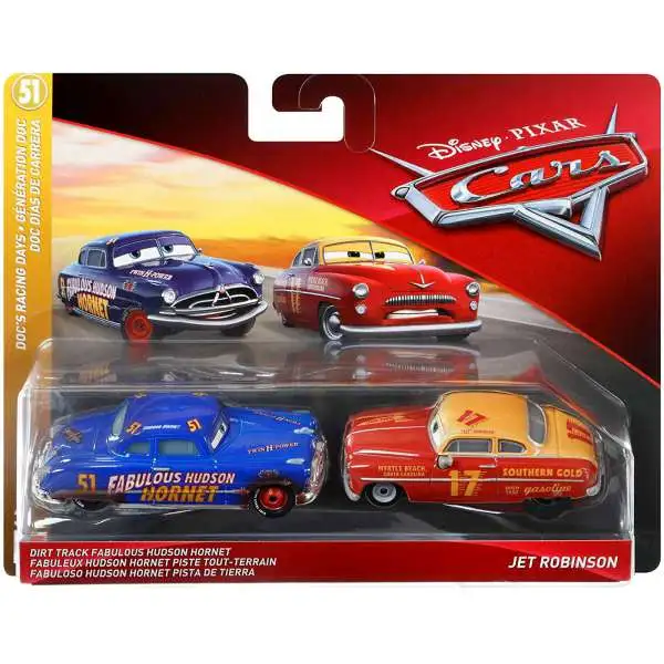 Disney / Pixar Cars Cars 3 Doc's Racing Days Dirt Track Fabulous Hudson Hornet & Jet Robinson Diecast 2-Pack