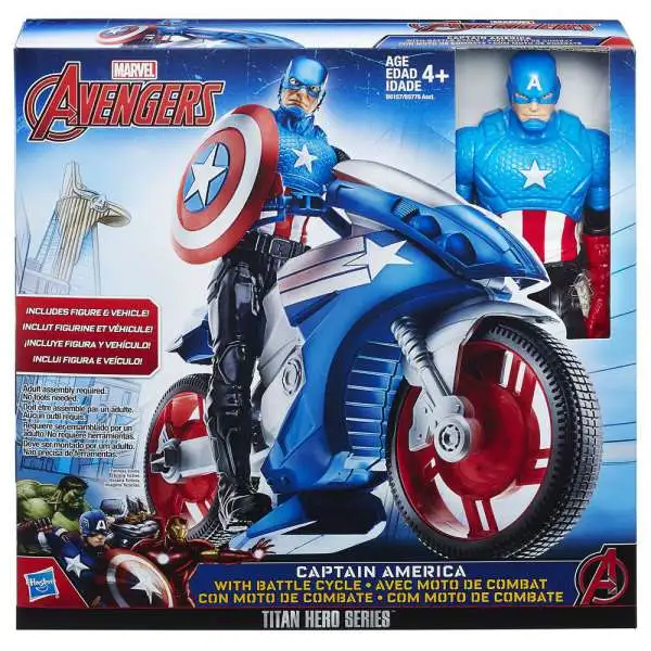 Marvel Avengers Titan Hero Series Captain America & Battle Cycle Action Figure & Vehicle Set