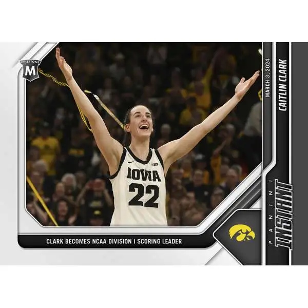 Panini Iowa Hawkeyes 2023-24 Instant Milestone Basketball Caitlin Clark #49 [Becomes NCAA Division I Scoring Leader]