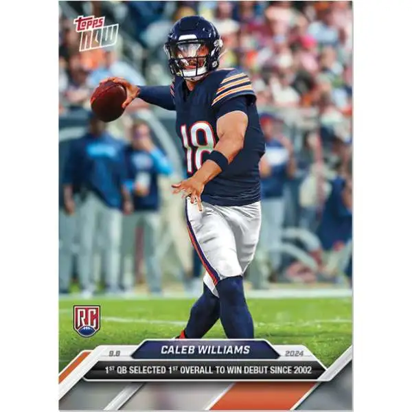 NFL Chicago Bears 2024 NOW Football Caleb Williams #2 [Rookie, 1st QB Selected 1st Overall To Win Debut Since 2022]