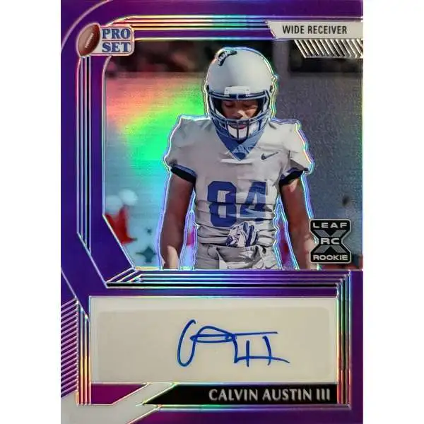 NFL 2022 Leaf Pro Set Metal Calvin Austin III 10/30 Autographed Trading Card PA-CA1 [Rookie]