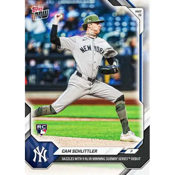 MLB New York Yankees 2026 NOW Baseball Cam Schlittler #206 [Rookie Card, Dazzles with 9 K's in Winning Subway Series Debut]