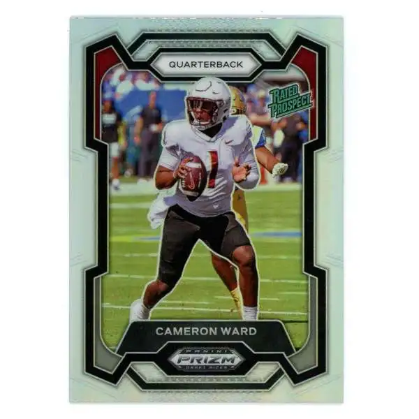 NFL 2024 Panini Prizm Draft Picks Silver Cam Ward #199 [Rated Prospect]