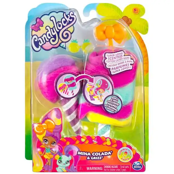 Candylocks Summer Pop Party Mina Colada & Grizz Doll
