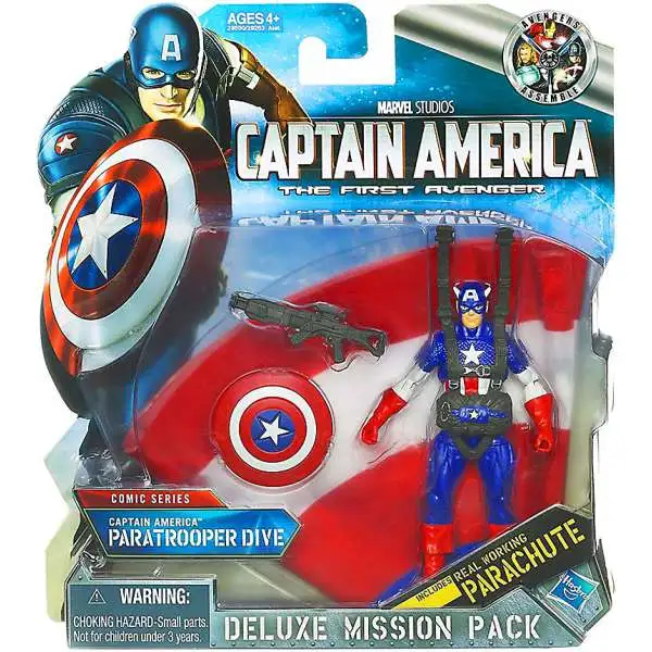 Captain America The First Avenger Deluxe Mission Pack Comic Series Paratrooper Dive Action Figure