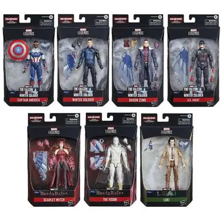 The Falcon and the Winter Soldier Marvel Legends Captain America Flight Gear Series Marvel Legends Captain America Series Set of 7 Action Figures