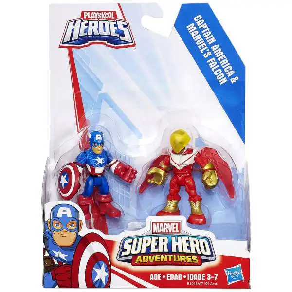 Playskool Heroes Super Hero Adventures Captain America & Marvel's Falcon Action Figure 2-Pack [2016]
