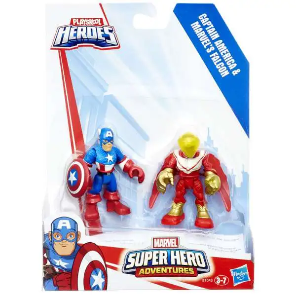 Playskool Heroes Super Hero Adventures Captain America & Marvel's Falcon Action Figure 2-Pack