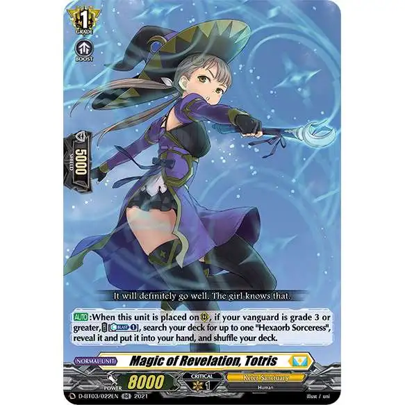 Cardfight Vanguard Advance of Intertwined Stars Double Rare RR Magic of Revelation, Totris D-BT03/022