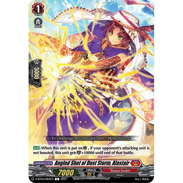 Cardfight Vanguard Advance of Intertwined Stars Common Angled Shot of Dust Storm, Alastair D-BT03/064
