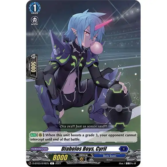 Cardfight Vanguard Advance of Intertwined Stars Common Diabolos Boys, Cyril D-BT03/076