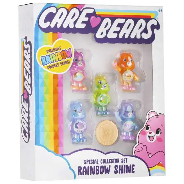 Care Bears Rainbow Shine 2-Inch Mini Figure 5-Pack [Cheer Bear, Funshine Bear, Good Luck Bear, Grumpy Bear & Share Bear]