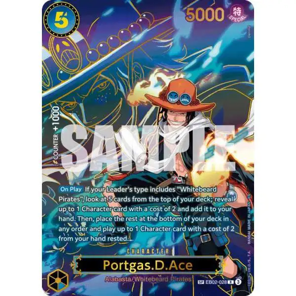 One Piece Trading Card Game Carrying On His Will Rare Portgas.D.Ace - EB02-028 EB02-028 [SP]