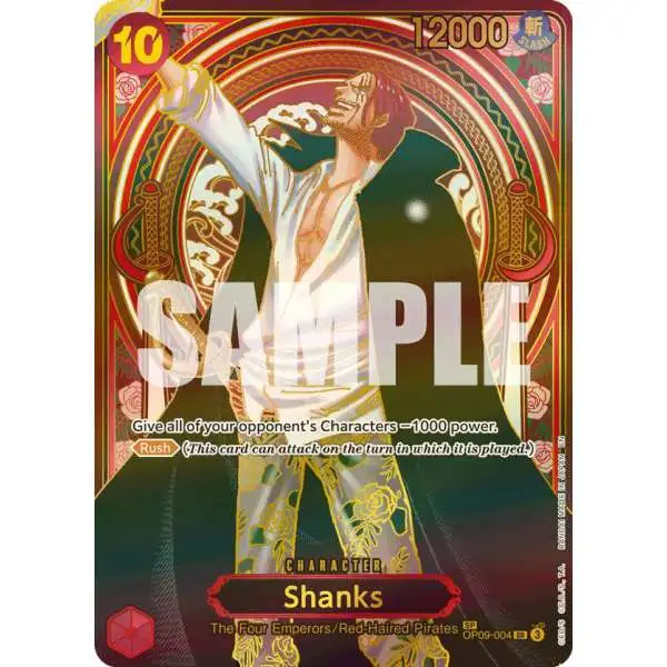 One Piece Trading Card Game Carrying On His Will Super Rare Shanks - OP09-004 OP09-004 [SP Gold]
