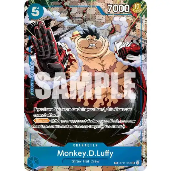 One Piece Trading Card Game Carrying On His Will Treasure Rare Monkey.D.Luffy - OP11-058 OP11-058