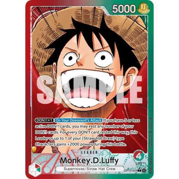 One Piece Trading Card Game Carrying On His Will Leader Monkey.D.Luffy OP13-001 [Alternate Art]