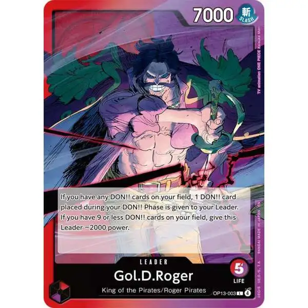 One Piece Trading Card Game Carrying On His Will Leader Gol.D.Roger OP13-003