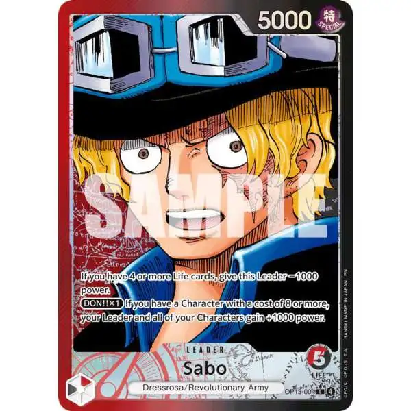 One Piece Trading Card Game Carrying On His Will Leader Sabo OP13-004 [Alternate Art]