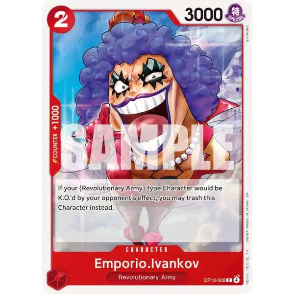 One Piece Trading Card Game Carrying On His Will Common Emporio.Ivankov OP13-008