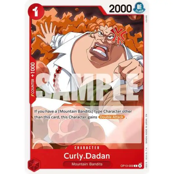 One Piece Trading Card Game Carrying On His Will Common Curly.Dadan OP13-009