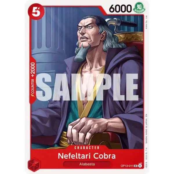 One Piece Trading Card Game Carrying On His Will Uncommon Nefeltari Cobra OP13-011