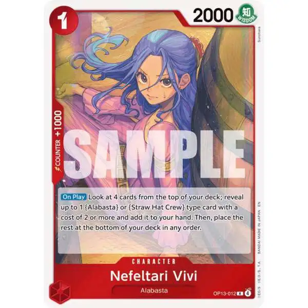 One Piece Trading Card Game Carrying On His Will Rare Nefeltari Vivi OP13-012
