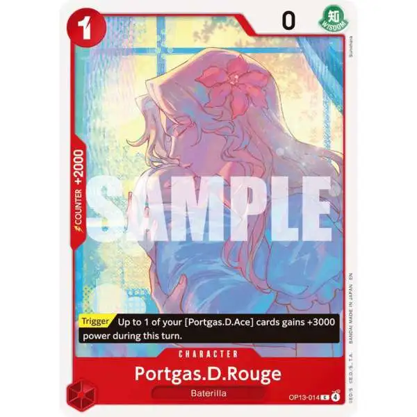 One Piece Trading Card Game Carrying On His Will Common Portgas.D.Rouge OP13-014