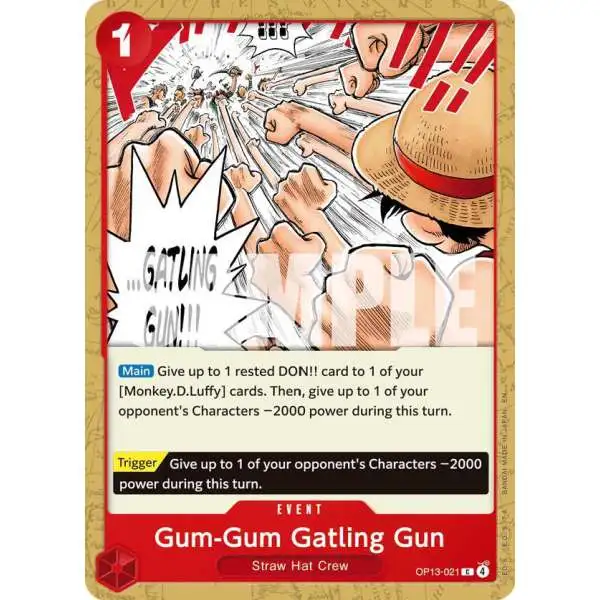 One Piece Trading Card Game Carrying On His Will Common Gum-Gum Gatling Gun OP13-021
